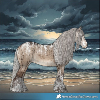 Horse Color:Powder White Silver Bay Dun Rabicano Brindle