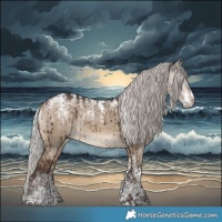 Horse Color:Powder White Silver Bay Dun Rabicano Brindle