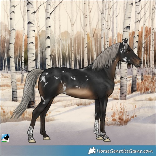 Horse Color:Gray White Spotted Silver Brown Tobiano 