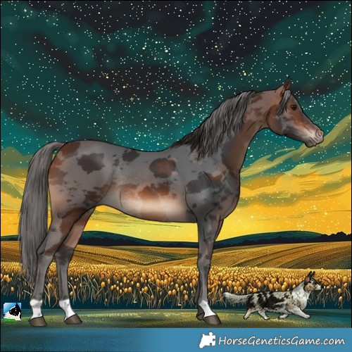 Horse Color:Bay Merle Rabicano 