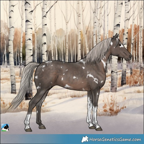 Horse Color:White Spotted Silver Black Tobiano 
