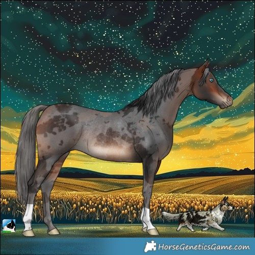 Horse Color:Bay Merle Rabicano