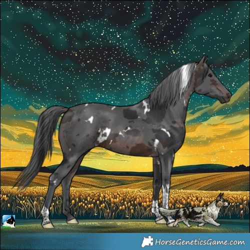 Horse Color:White Spotted Brown Merle Tobiano 