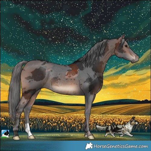 Horse Color:Brown Merle Rabicano 