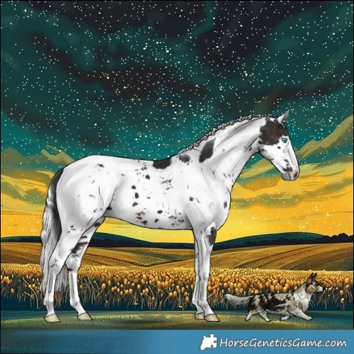 Horse Color:Brown Harlequin Merle Tobiano 