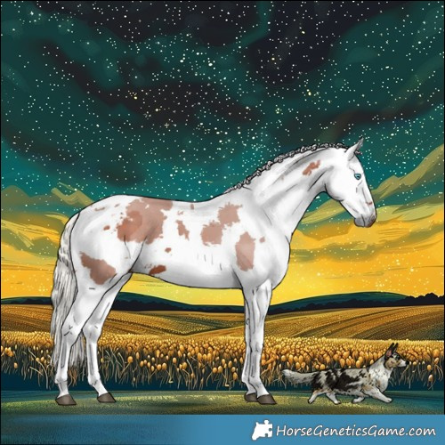 Horse Color:Silver Bay Harlequin Merle Tobiano Rabicano 