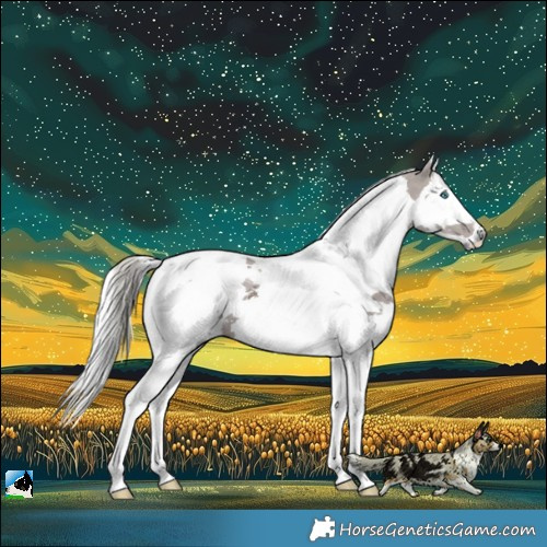 Horse Color:Silver Black Harlequin Merle Tobiano