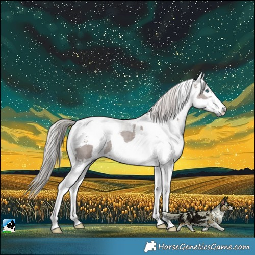 Horse Color:Silver Black Harlequin Merle Tobiano 