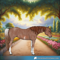 Horse Color:White Spotted Chestnut Sabino