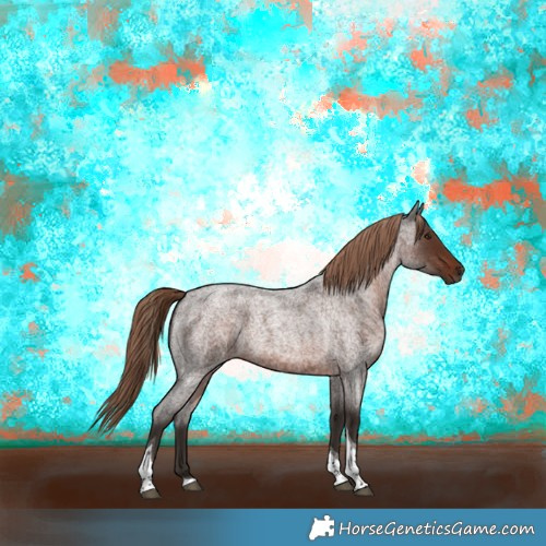 Horse Color:Liver Red Roan Tobiano 