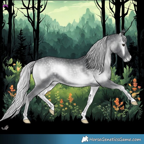 Horse Color:Silver Blue Onyx Chinchilla Rabicano