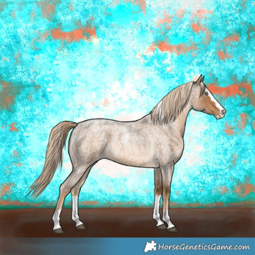 Horse Color:Powder White Chocolate Palomino Roan Splash 