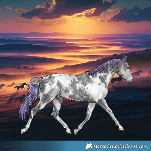 Horse Color:Painted White Spotted Liver Chestnut Chinchilla Ice 