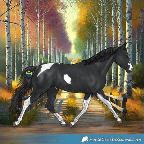 Horse Color:Black Tobiano Rabicano 