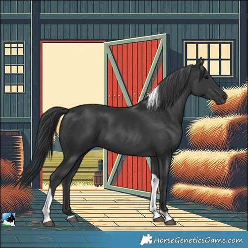 Horse Color:Black Tobiano Rabicano 