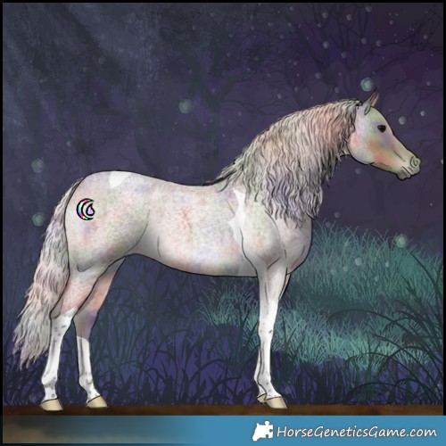 Horse Color:Nacre Silver Blue Roan Tobiano 