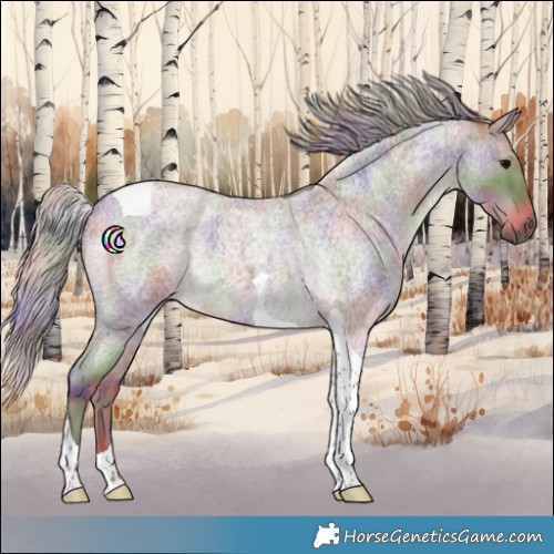Horse Color:Nacre Silver Blue Roan Tobiano