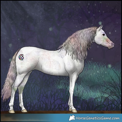 Horse Color:Nacre Silver Blue Ice Roan Tobiano 