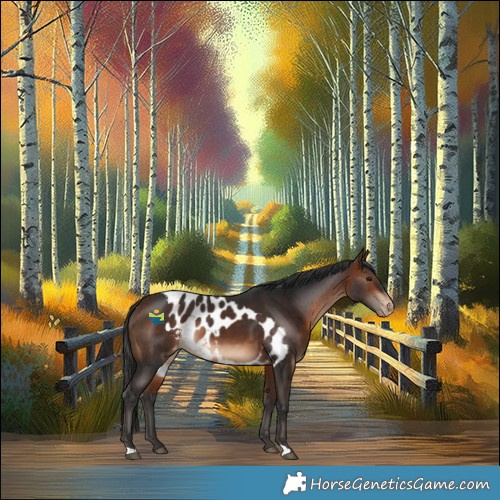 Horse Color:Bay Skewed Appaloosa 