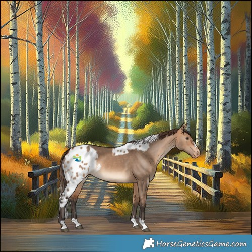 Horse Color:Bay Dun Skewed Appaloosa 