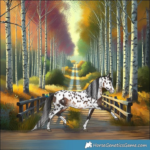 Horse Color:Brown Splash Skewed Appaloosa 