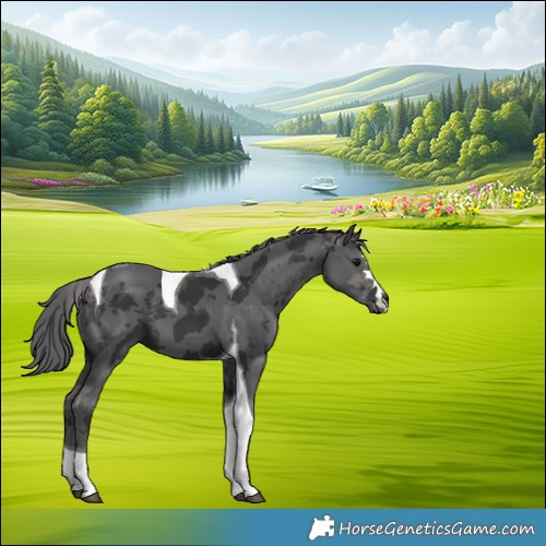 Horse Color:Black Merle Tobiano 