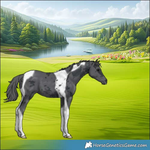 Horse Color:Black Merle Tobiano 