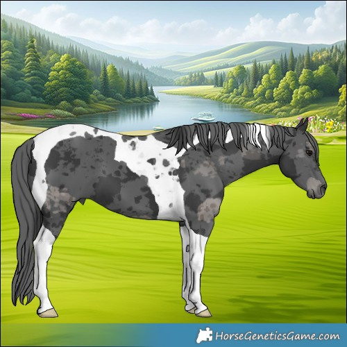Horse Color:Black Merle Tobiano