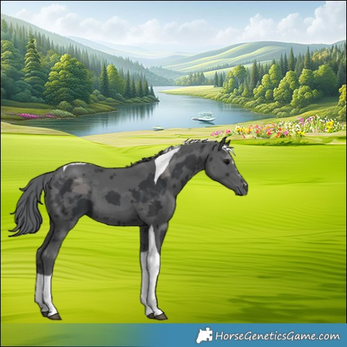 Horse Color:Black Merle Tobiano 