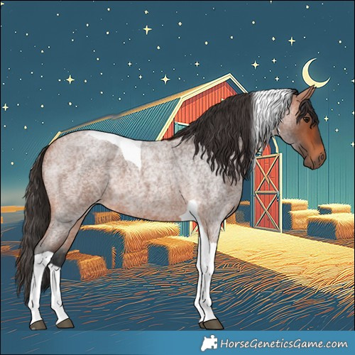 Horse Color:Bay Roan Tobiano 
