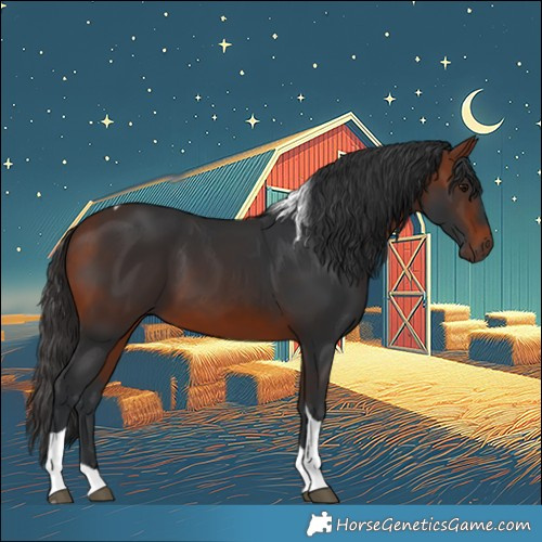 Horse Color:Bay Tobiano 
