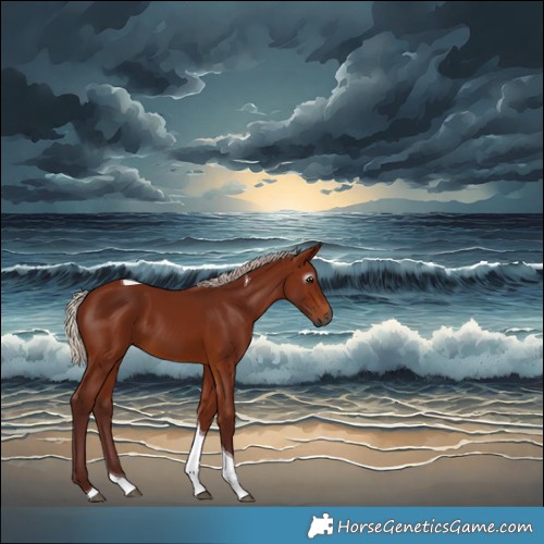 Horse Color:Gray Chocolate Silver Bay Tobiano