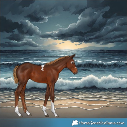 Horse Color:Gray Chestnut Tobiano