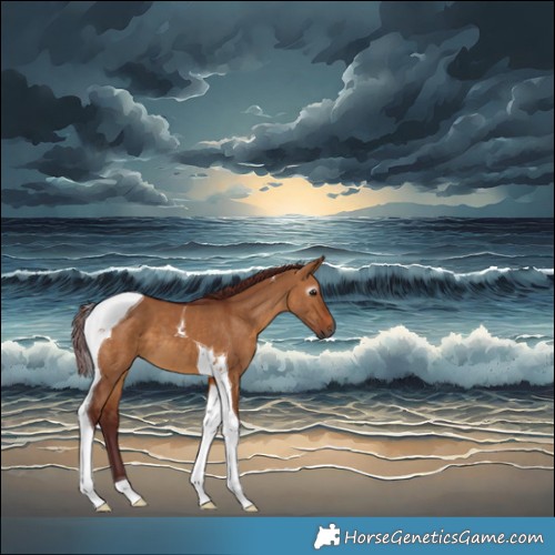 Horse Color:Gray Chocolate Bay Dun Tobiano