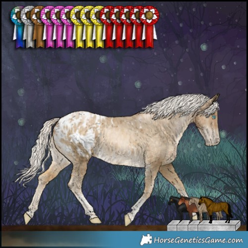 Horse Color:White Spotted Chocolate Palomino Snowdrop Tobiano Appaloosa and Silver Buckskin Snowdrop Tobiano Appaloosa