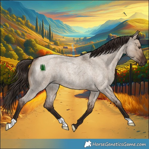 Horse Color:Liver Red Dun Roan Rabicano 