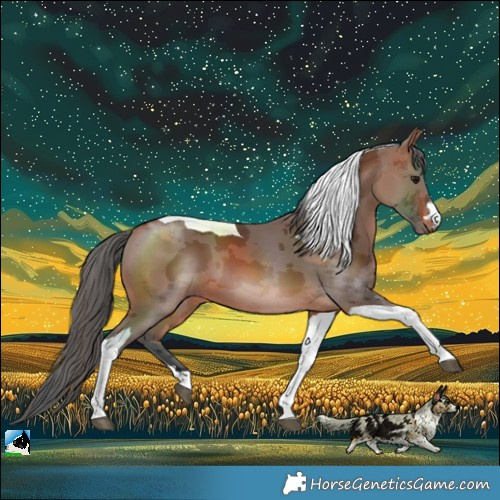 Horse Color:Bay Merle Tobiano 