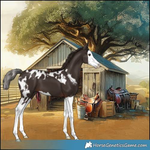 Horse Color:Liver Chestnut Splash Skewed Appaloosa 