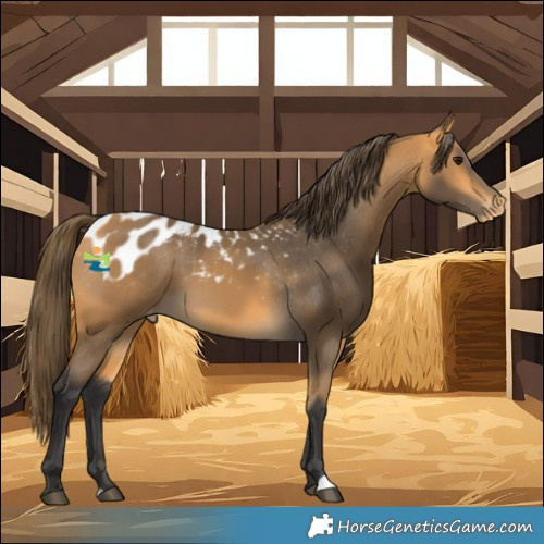 Horse Color:Buckskin Skewed LP Spotted 