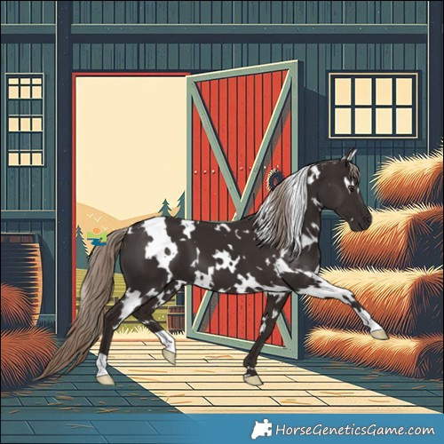 Horse Color:White Spotted Liver Chestnut 