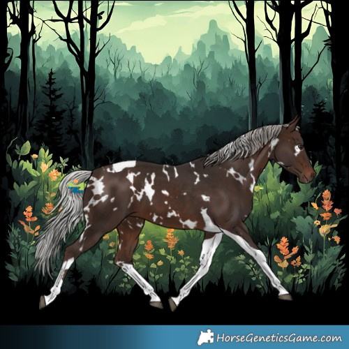 Horse Color:White Spotted Silver Bay Tobiano 