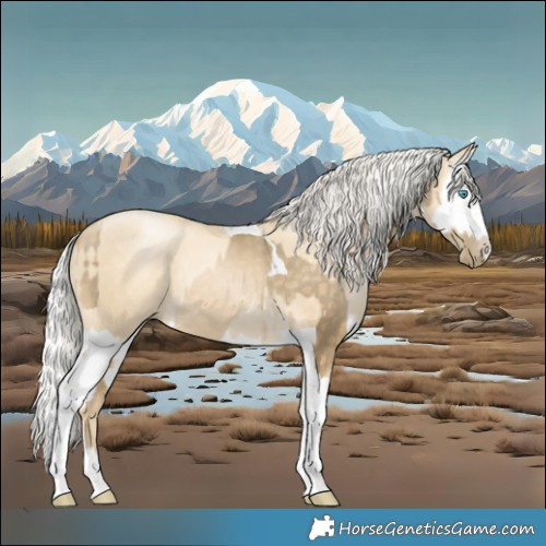 Horse Color:Silver Buckskin Pearl Tobiano Rabicano  and Silver Sable Cream Champagne Pearl Splash 