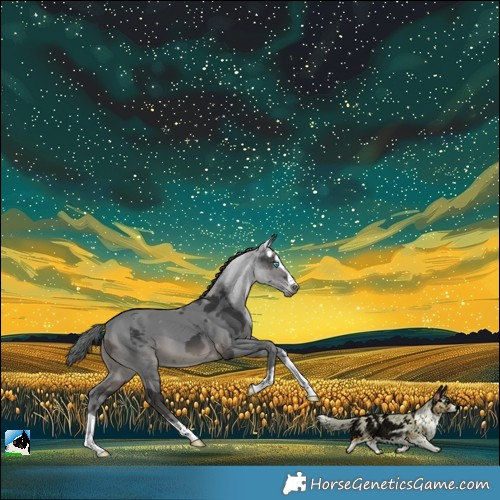 Horse Color:Black Merle 