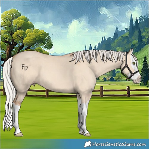 Horse Color:Silver Amber Champagne Dun Splash 