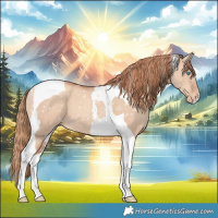 Horse Color:Gold Champagne Dun Tobiano Snowflake Varnish