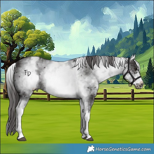 Horse Color:White Spotted Smoky Black Frame 