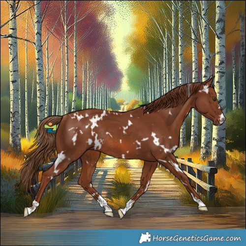 Horse Color:White Spotted Chestnut Rabicano 