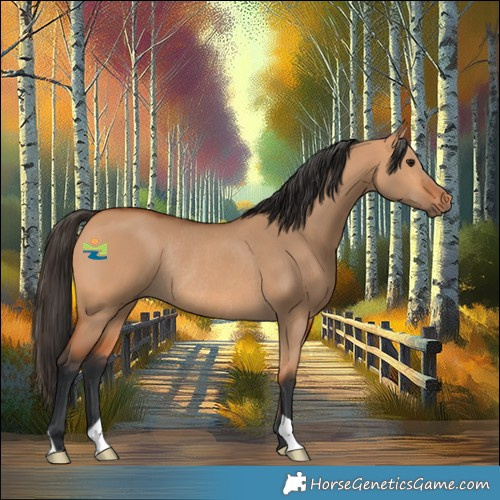 Horse Color:Bay Dun Rabicano 