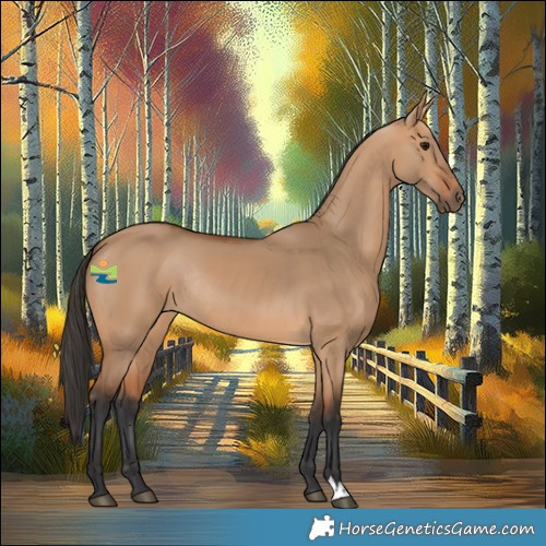 Horse Color:Bay Dun Rabicano 