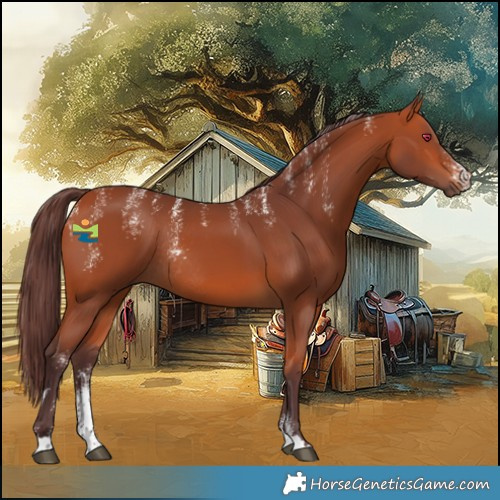 Horse Color:Powder White Chocolate Bay Rabicano